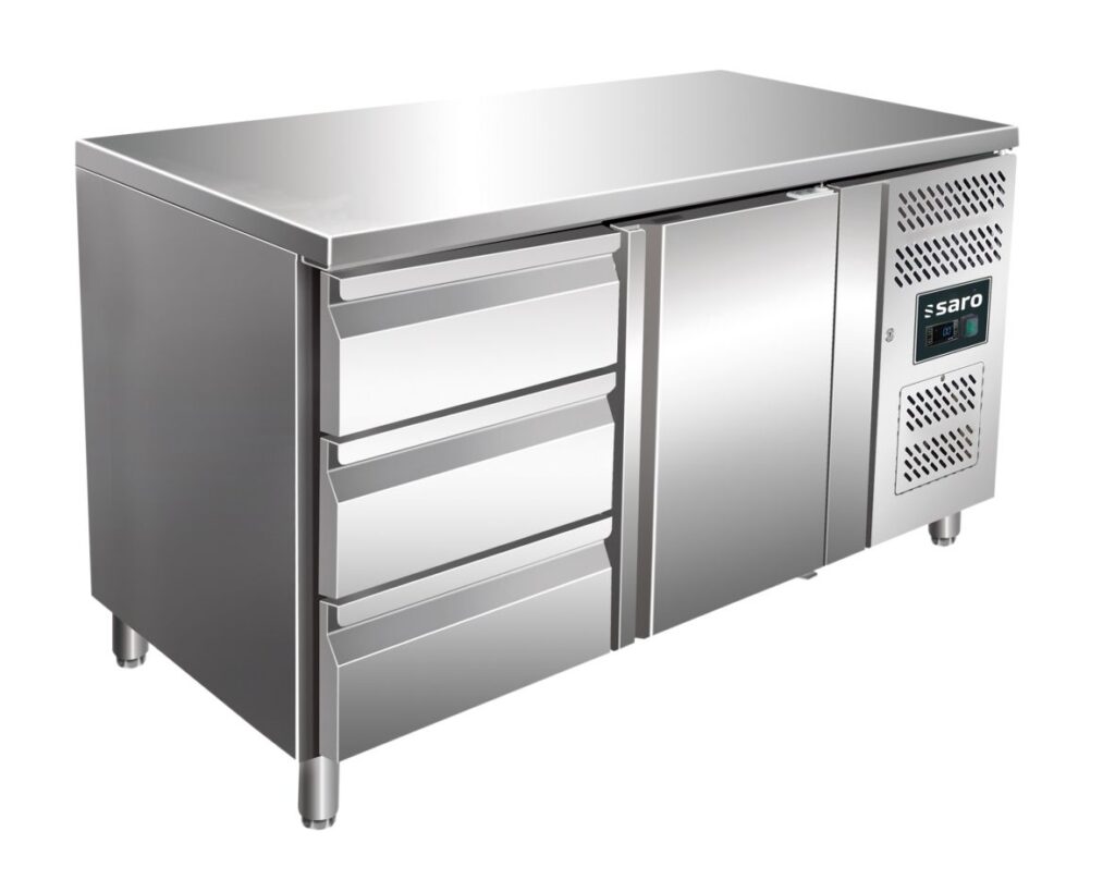 SARO Koelwerkbank met 1 deur en 1x ladenset van 3, model KYLJA 2130 TN