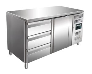 SARO Koelwerkbank met 1 deur en 1x ladenset van 3, model KYLJA 2130 TN