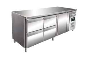 SARO Koelwerkbank met 1 deur en 2x ladenset van 2 model KYLJA 3140 TN