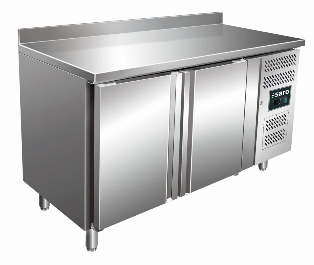 SARO Koelwerkbank met 2 deuren en opstaande rand model SNACK 2200 TN