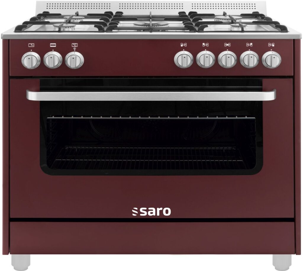 SARO Multifunctioneel fornuis gas/elektrisch model TS95C61LVI bordeaux