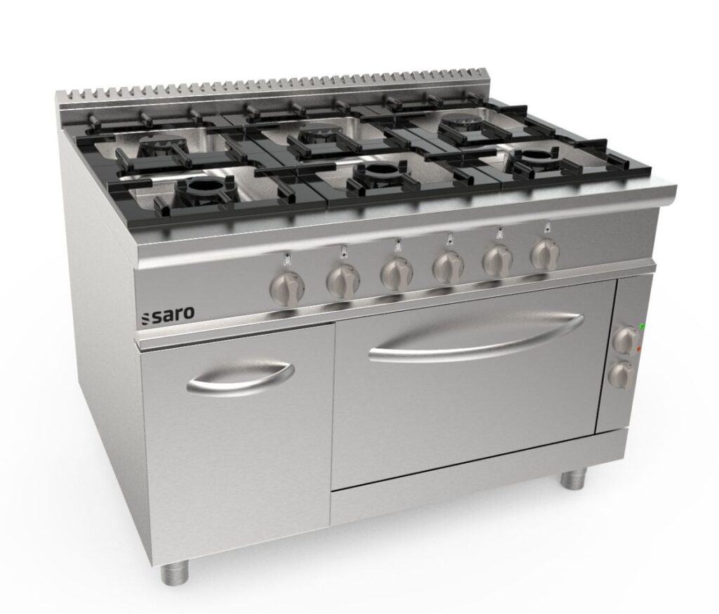 SARO Cuisinière à gaz + four électrique, 6 feux LQ modèle LQ / CUG6NE