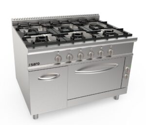 SARO Cuisinière à gaz + four électrique, 6 feux LQ modèle LQ / CUG6NE