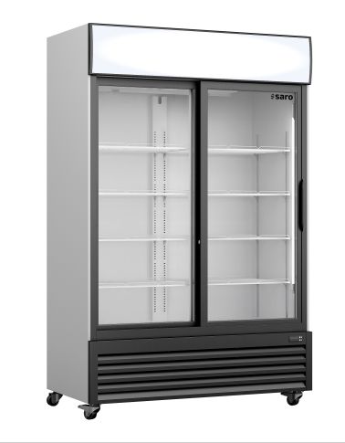 SARO Armoire réfrigérée, portes vitrées coulissantes et fronton lumineux modèle GTK 700 SD