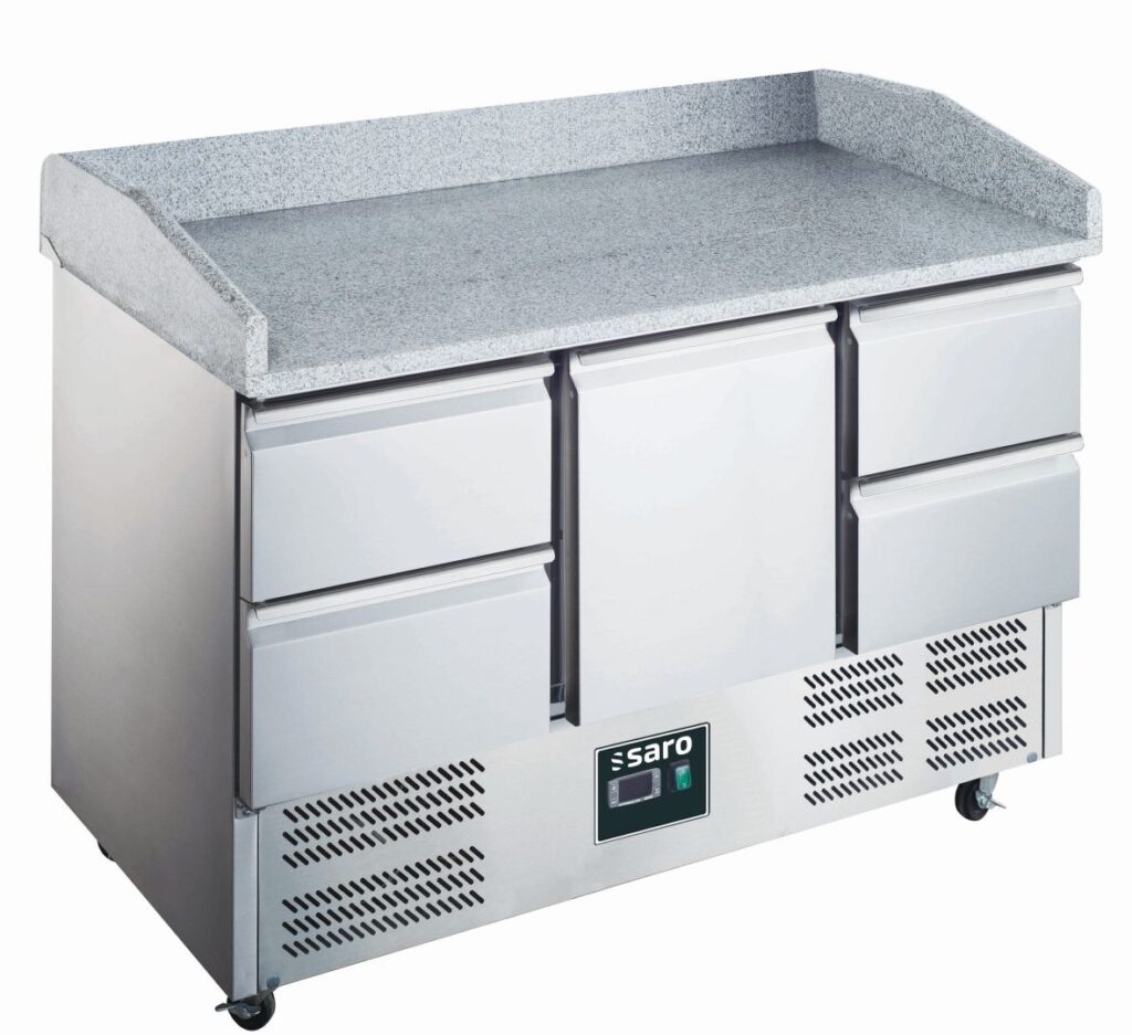 SARO Pizza preparation table with glass top model ES 903 PZ 1/4