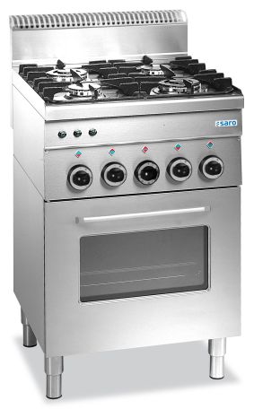 SARO Gasfornuis met elektrische oven, 4 branders, 600-lijn model G4SFE6