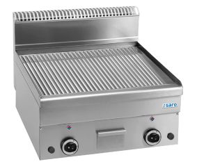 SARO Gasgrillplaat geribbeld, tafelmodel 600x600 model GFT66R