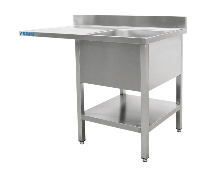 SARO RVS spoelkast met 1 bak, rechts - 600 mm diep, 1400 mm
