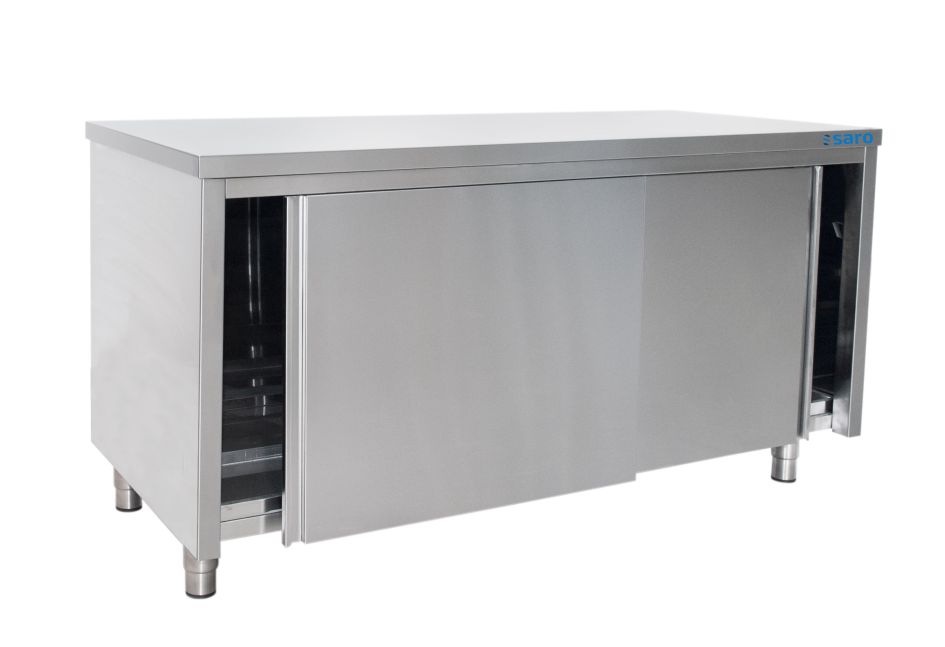 SARO RVS werkkast met schuifdeuren - 700 mm diep, 1400 mm