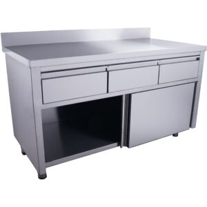 SARO Schuifdeurkast - 3 laden 1400x700 mm met opstaande rand