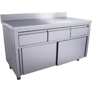 SARO Schuifdeurkast - 3 laden 1600x700 mm met opstaande rand