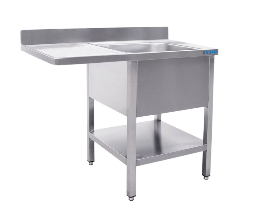 SARO RVS spoelkast met 1 bak, rechts - 700 mm diep, 1400 mm